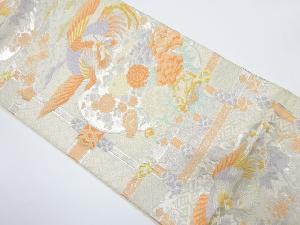 花鳥模様織り出し　袋帯